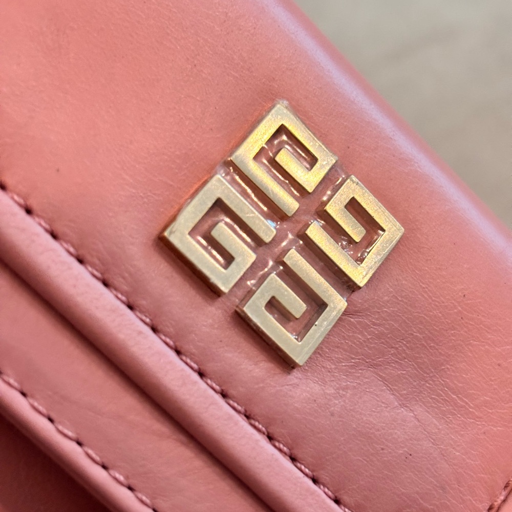 GIVENCHY 4G RARE Pink Lambskin Leather Trifold Compact Wallet NEW - Picture 11 of 11